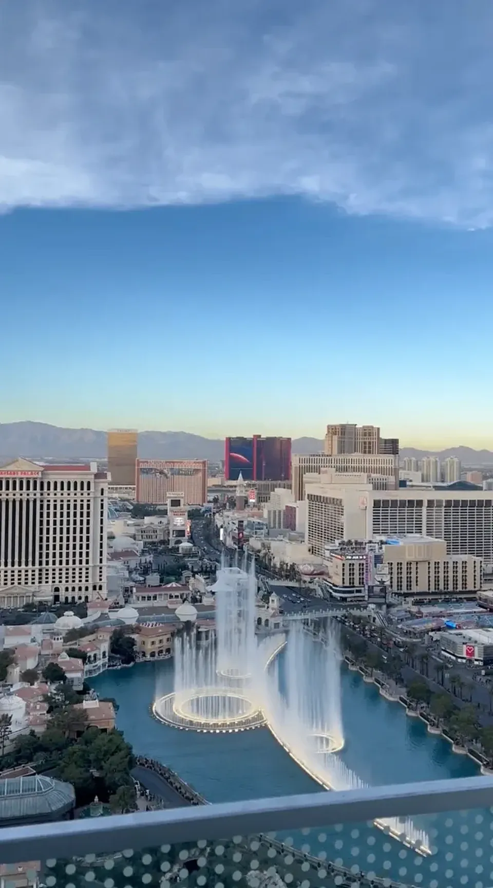 Bellagio fountains from The Cosmopolitan