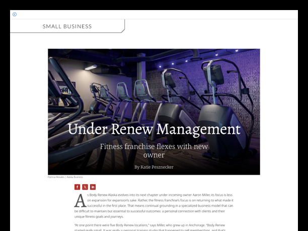 Under Renew Management article in Alaska Business Magazine